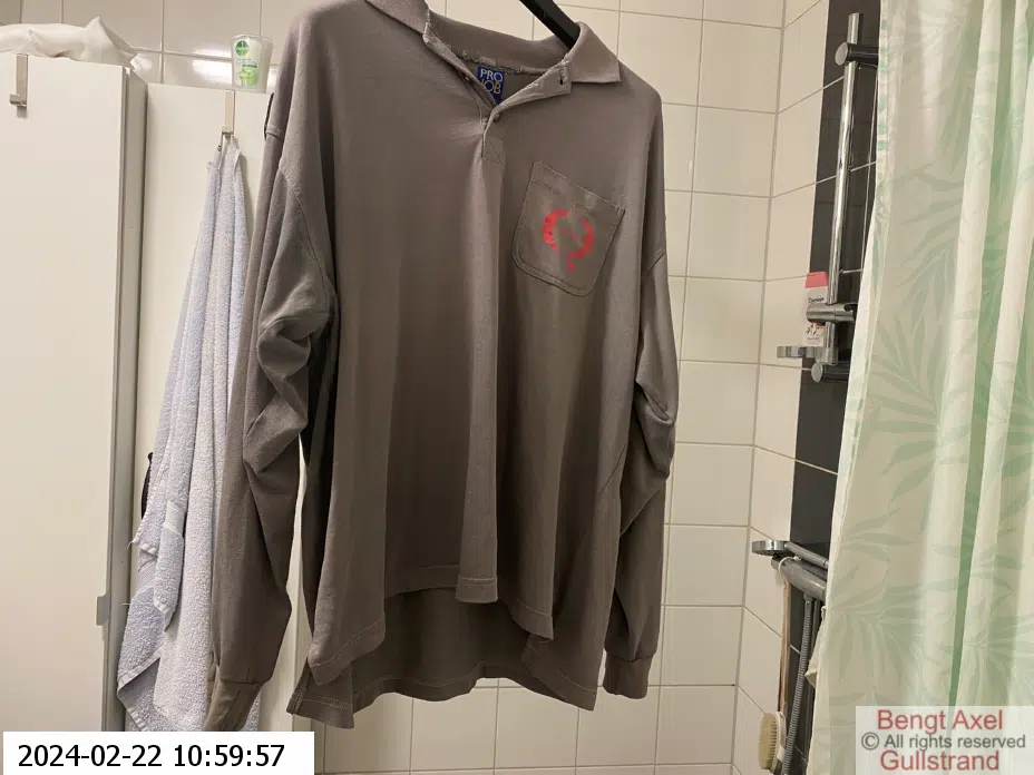 Min älskade arbetströja nu nästan torr