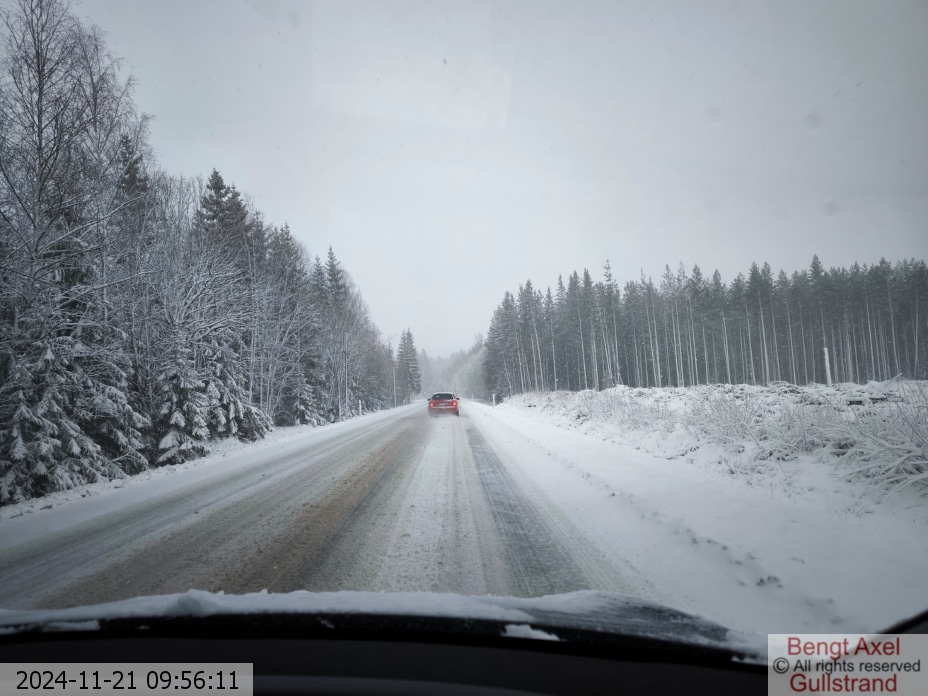 På väg till sjukhuset innan snöyran kom!