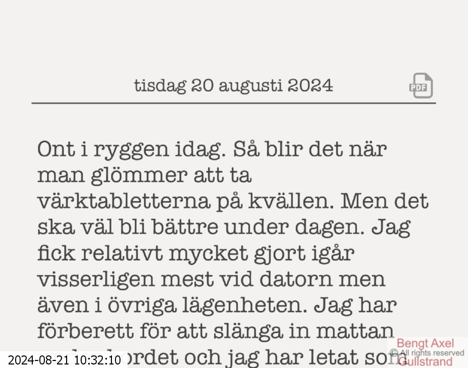 Dagboksanteckning från iPhones röstinmatning